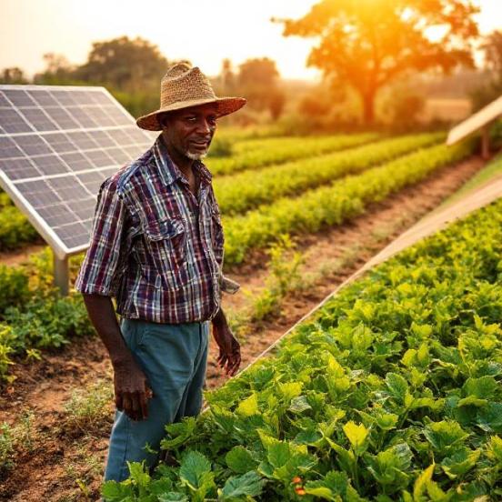 Kenyan farm with solar-powered irrigation