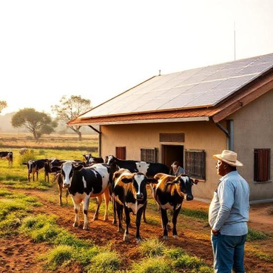 Kenyan dairy farm with solar power