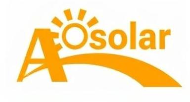 AO Solar yellow logo on transparent background